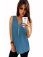 cheap Tank Tops-Women&#039;s Daily Tank Top Solid Colored Chiffon Zipper Fashion Sleeveless Slim Tops V Neck White Blue Red