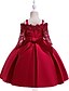 baratos Vestidos para Meninas-Infantil Pouco Vestido Para Meninas Cor Sólida Flor Festa Feriado Rosa Vinho Verde Altura dos Joelhos Meia Manga Ativo Doce Vestidos Primavera Verão Delgado