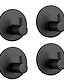 abordables Accessoires de Bain-crochets muraux noirs mats auto-adhésifs, crochets noirs pour peignoir de cuisine en acier inoxydable, porte-serviettes crochet mural collant, crochets pour serviettes de bain 4 paquets