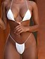 cheap Bikini-Women&#039;s Backless Basic Bikini Halter Neck Triangle Cheeky Swimwear Swimsuit Bathing Suits - Solid Colored Wine White Black Blue Red S M L / Super Sexy