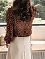 cheap Tops &amp; Blouses-Women&#039;s Plus Size Blouse Shirt Polka Dot Geometric Long Sleeve V Neck Tops Basic Basic Top Black