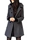 cheap Coats &amp; Trench Coats-Women&#039;s Coat Fall Winter Spring Street Daily Long Coat Regular Fit Elegant &amp; Luxurious Jacket Long Sleeve Classic Solid Colored Gray Black / Batwing Sleeve