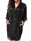 cheap Pajamas-Women&#039;s Robes Pajamas Sets Lace Solid Colored Spandex Casual Home Daily Wear Half Sleeve Belt Included