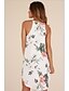 billige Boheme-inspirerede kjoler-Dame Stroppekjole Mini kjole - Uden ærmer Trykt mønster Ferie Strand Hvid Navyblå S M L XL