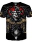 cheap Tank Tops-Men&#039;s T shirt Shirt Color Block 3D Skull Round Neck Daily Club Short Sleeve Print Tops Basic Streetwear Black