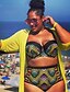 cheap Plus Size Swimwear-Women&#039;s Basic Strap Green Underwire Cheeky Bikini Swimwear Swimsuit - Geometric L XL XXL Green / Sexy