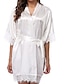 cheap Pajamas-Women&#039;s Robes Pajamas Sets Lace Solid Colored Spandex Casual Home Daily Wear Half Sleeve Belt Included