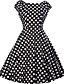 cheap Vintage Dresses-Women&#039;s A Line Dress Black Red Yellow Sleeveless Polka Dot Print V Neck 1950s S M L XL XXL 4XL 5XL / Plus Size