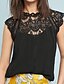 cheap Tops &amp; Blouses-Women&#039;s Lace Shirt Shirt Blouse Turtleneck shirt Solid Colored Black White Lace Sleeveless Round Neck Loose Fit Summer Spring