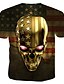 cheap Tank Tops-Men&#039;s T shirt Graphic 3D Skull Round Neck Print Tops Gold