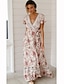 cheap Boho Dresses-Women&#039;s Swing Dress White Red Short Sleeve V Neck Boho Slim S M L XL / Maxi