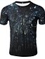 billige Tank Tops-Herre T skjorte Skjorte Galakse Grafisk 3D Rund hals Store størrelser Trykt mønster Topper Svart