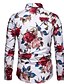 cheap Men&#039;s-Men&#039;s Shirt Floral Collar Shirt Collar Party Street Long Sleeve Tops Casual Vacation Outdoor White Black Red