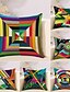 cheap Home &amp; Garden-Set of 6 Cotton / Faux Linen Pillow Cover, Striped Lines / Waves Geometic Abstract Throw Pillow