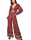 abordables Two Piece Sets-Mujer Chic de Calle Rojo Mono, Floral Estampado L XL XXL