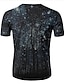 billige Tank Tops-Herre T skjorte Skjorte Galakse Grafisk 3D Rund hals Store størrelser Trykt mønster Topper Svart