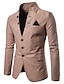 abordables New To Sale-Homme veste veste Couleur Pleine Mince Coton / Polyester Pour des hommes Costume Kaki / Blanche / Noir - Mao