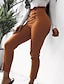 economico Pants-Per donna Essenziale sofisticato Classico pantaloni della tuta Chino Pantaloni Elasticizzato Tinta unita Vita alta Nero Cammello S M L XL