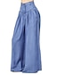 abordables Bottoms-Mujer Ajustado a la Bota Pantalones Algodón Media cintura Básico Color sólido Azul Piscina S / Perneras anchas / Talla Grande / Corte Ancho