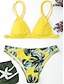 cheap Bikini-Women&#039;s Swimwear Bikini Swimsuit Floral Pink Wine Black White Yellow Swimwear Bathing Suits