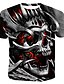 cheap Men&#039;s Tees &amp; Tank Tops-Men&#039;s T shirt Tee Halloween Shirt Graphic Skull 3D Round Neck Black Blue Light Grey Dark Gray Gray 3D Print Plus Size Casual Daily Short Sleeve Print Clothing Apparel