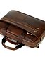 cheap Bags-Men&#039;s Bags Cowhide Shoulder Messenger Bag Laptop Bag Briefcase Belt Zipper Solid Color Daily Office &amp; Career Handbags Black Brown