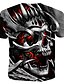 abordables T-shirts &amp; Débardeurs Homme-T shirt Tee Homme Col Rond Graphic Crânes 3D Manches Courtes Gris 3D effet Imprimer Casual du quotidien Grande Taille Polyester Standard / Eté / Eté