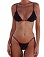 billige Bikini-Dame Badetøy Bikini Asiatisk størrelse Badedrakt Ensfarget Svart Rosa Rød Badedrakter Grunnleggende