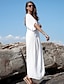 cheap Cover-Ups-Women&#039;s Swing Dress Short Sleeve Tassel V Neck Vacation Boho White Green One-Size / Maxi