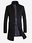 cheap Best Sellers-Men&#039;s Trench Coat Overcoat Winter Coat Business Casual Wool Fall Clothing Apparel Basic Solid Colored Single Breasted One-button Stand Collar / Daily / Long Sleeve / Long