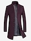 cheap Best Sellers-Men&#039;s Trench Coat Overcoat Winter Coat Business Casual Wool Fall Clothing Apparel Basic Solid Colored Single Breasted One-button Stand Collar / Daily / Long Sleeve / Long