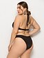 cheap Plus Size Swimwear-Women&#039;s One Piece Swimsuit Halter Plus Size Swimwear Bathing Suits Black