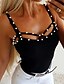 cheap Tank Tops-Women&#039;s Tank Top Solid Colored Beaded Strap Tops Black