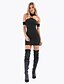 cheap Party Dresses-Women&#039;s Bodycon Knee Length Dress Black Sleeveless Solid Color Off Shoulder Halter Neck Hot Sexy Party Club S M L XL