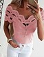 cheap T-Shirts-Women&#039;s T shirt Solid Colored Off Shoulder Lace Fashion Off Shoulder Basic Tops White Black Blue