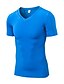 abordables Running &amp; Jogging Clothing-Homme Vetement Musculation T Shirt Compression Chemise de course Manche Courte Tee-shirt Athlétique Athleisure Eté Col V Spandex Respirable Séchage rapide Doux Aptitude Exercice Physique Spectacle