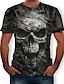 cheap Tank Tops-Men&#039;s Unisex Tee T shirt Shirt Graphic 3D Skull Round Neck Plus Size Street Causal Short Sleeve Print Tops Basic Designer Big and Tall Army Green / Camo / Camouflage