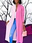 cheap Coats &amp; Trench Coats-Women&#039;s Trench Coat Solid Colored Chiffon Chic &amp; Modern Fall Winter Coat V Neck Long Coat Daily Long Sleeve Jacket Blushing Pink