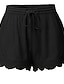 abordables Bottoms-Mujer Básico Tallas Grandes Shorts Pantalones - Un Color Encaje Alta cintura Blanco Negro Azul Piscina S / M / L