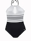 cheap One-Pieces-Women&#039;s Swimwear One Piece Swimsuit Color Block White Swimwear Bathing Suits