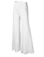 preiswerte Damenhosen-Damen Breites Bein Polyester / Baumwollmischung Einfarbig Schwarz Weiß Basic Mittlere Taillenlinie Party