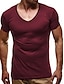 economico Men&#039;s Socks-Per uomo Tinta unita T-shirt - Cotone A V Vino / Bianco / Nero / Blu / Grigio chiaro / Grigio scuro