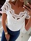 cheap T-Shirts-Women&#039;s T shirt Solid Colored Off Shoulder Lace Fashion Off Shoulder Basic Tops White Black Blue