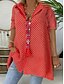 cheap Tops &amp; Blouses-Women&#039;s Shirt Polka Dot Plus Size Print Tops Blue Red Yellow