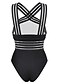 cheap One-Pieces-Women&#039;s Swimwear One Piece Swimsuit Criss Cross Tummy Control Slim Black Red Bathing Suits Sexy / Padded Bras