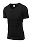 abordables Running &amp; Jogging Clothing-YUERLIAN Hombre Manga Corta Escote en Pico Camiseta Compresión Camiseta para correr Camiseta Cima Deportivo Ropa Deportiva Verano Licra Secado rápido Transpirable Suave Aptitud física Entrenamiento