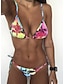 cheap Bikini-Women&#039;s Lace up Basic Bikini Bandeau Cheeky Swimwear Swimsuit Bathing Suits - Rainbow Rainbow S M L