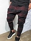 cheap Pants-Men&#039;s Exaggerated Harlem Pants Sporty Harem Chinos Sweatpants Full Length Pants Micro-elastic Print Mid Waist Matte Black Wine Army Green Black Gray M L XL XXL 3XL / Elasticity