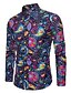 cheap Men&#039;s Shirts-Men&#039;s Shirt Long Sleeve Plaid Tribal Collar Spread Shirts Floral Paisley Print Black Pink Navy Blue Khaki Royal Blue Going out Tops Vintage Boho / Spring / Fall