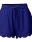 cheap Bottoms-Women&#039;s Basic Plus Size Shorts Pants - Solid Colored Lace High Waist White Black Blue S / M / L